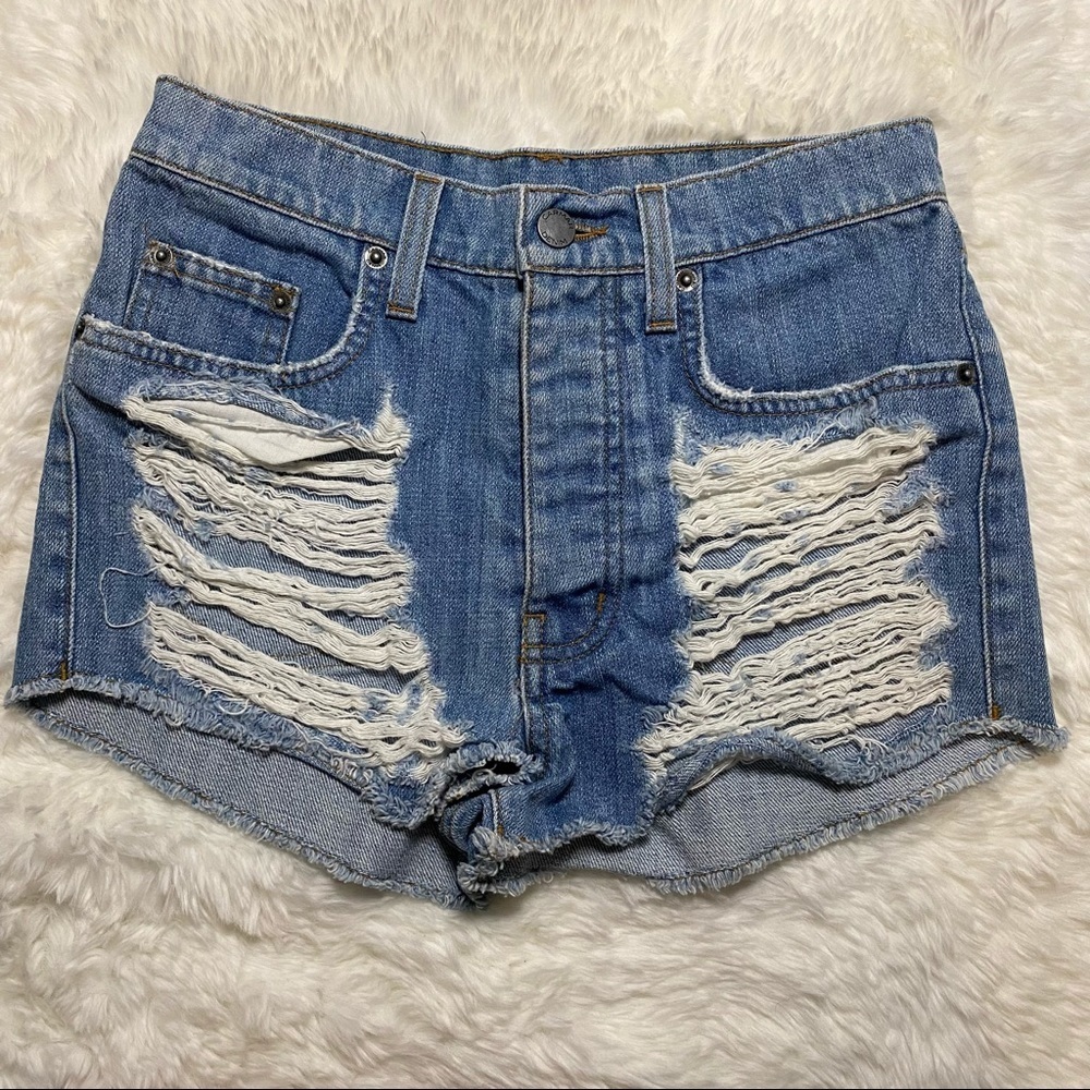 Carmar Distressed Denim Shorts Size 25